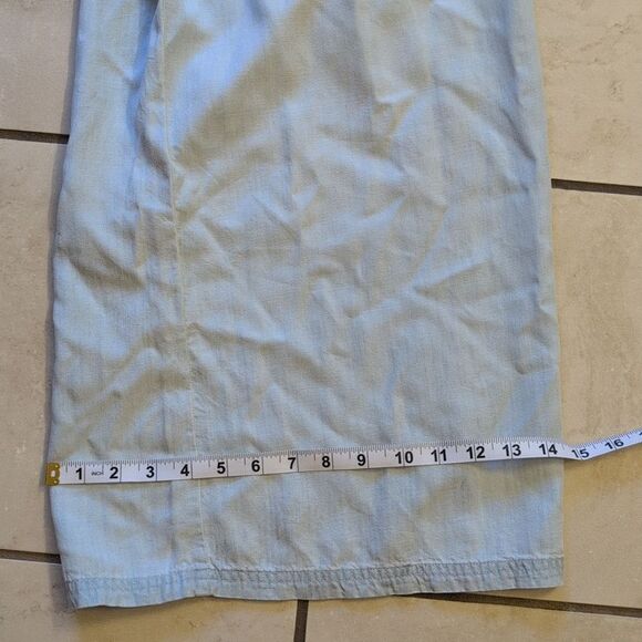Side Stitch Los Angeles Smocked-Waist Wide-Leg Riviera Wash Light Blue size L - Picture 9 of 12